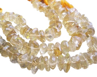 Citrine Beads, 12-14mm, Citrine Nuggets, Fancy Step Cut Nuggets, November Birthstone, SKU 2255A