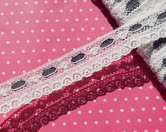 Antique Lace Vintage Lace Valenciennes Lace with Black
