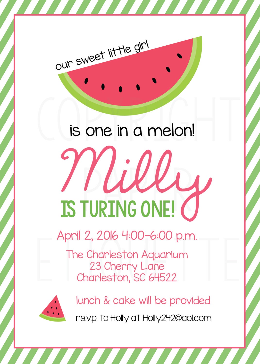 Download One In a Melon Birthday Invitation Oh What Fun Turning One