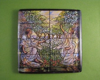 decoupage glass window on Comfort  tiffany Etsy