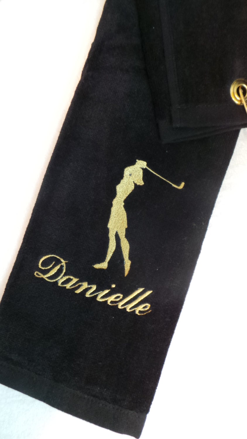 Women's golf towel Personalize Embroidered Tri fold with