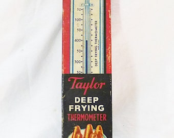 Vintage taylor thermometer stainless steel deep frying with box kitchen ware
