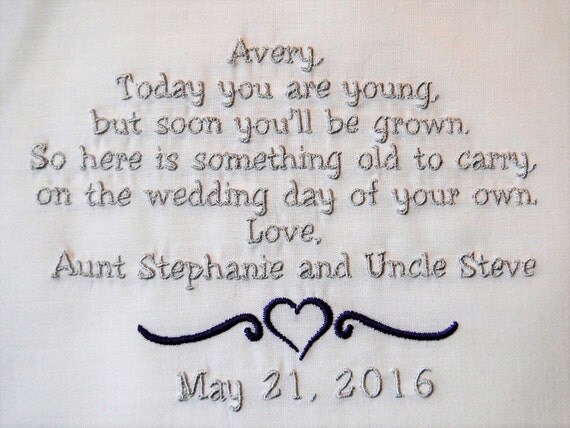 Personalized FLOWER GIRL from Bride & groom embroidered wedding ladie ...