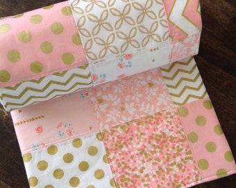 Baby Quilt Girl-Baby Quilt-Patchwork Baby Quilt-Baby Quilt Handmade-Baby Shower Gift-Modern Baby Quilt-Glitz Baby Quilt-Baby Quilt Etsy