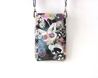Cell phone purse - iphone wallet purse - mobile phone bag - small crossbody bag - butterfly purse - cell phone wallet purse - sling purse