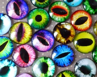 20 pcs Glass Domed Round eye cabochon, eyes cabochons, mix pattern, size 18mm
