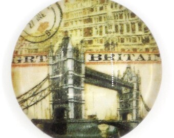 free uk postage Glass cabochon 16 mm London Tower Bridge 4 pcs