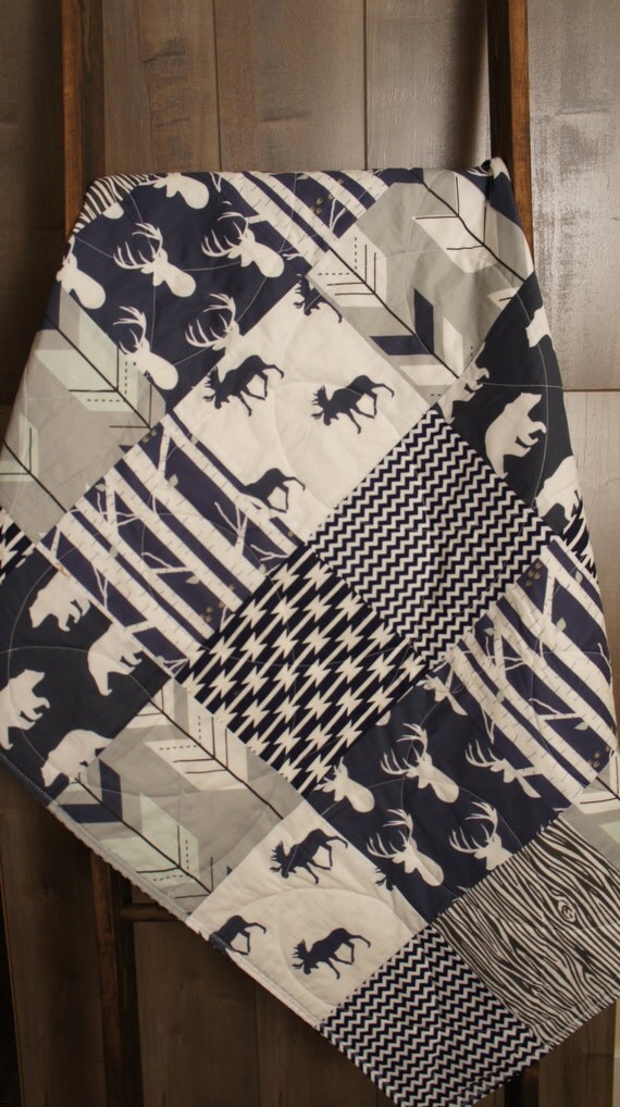 Baby Boy Hunting Quilt Baby Quilt Woodland Deer by Babylooms