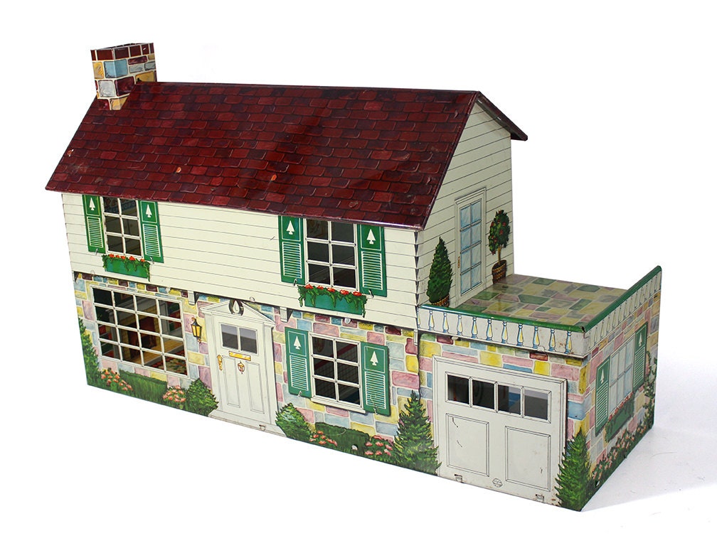 antique tin doll house