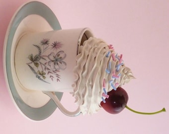 Floral Jewelry Box Teacup And Saucer ,Alice in wonderland Party , Alice In Wonderland Props, Mad Hatter Tea Party , Tea Party Centerpiece