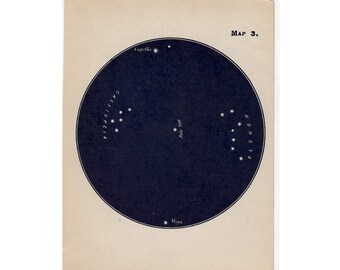 1910 mini constellation figures original antique celestial astronomy print - map 3