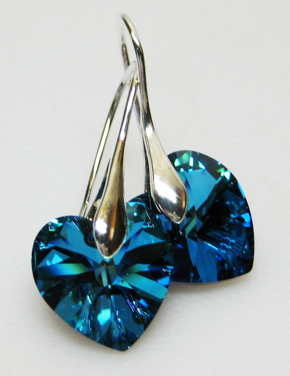 Swarovski Crystal Heart Earrings Heart Jewelry Romantic