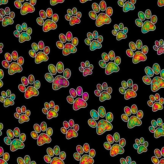 Cats Paw Print Fabric A Tale of Two by KimberlysFabricStash