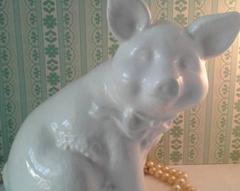 Vintage Ceramic Pig Statue