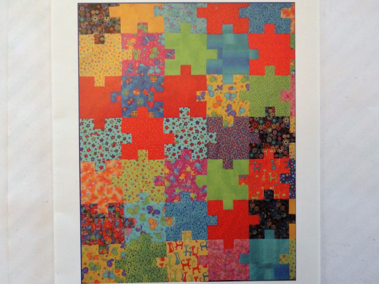 Jigsaw puzzle quilt pattern diy kids blanket by