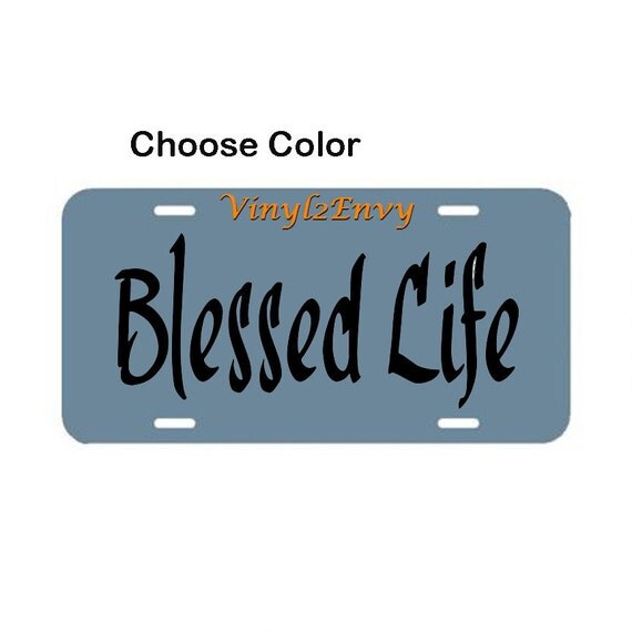 Items similar to Blessed Life License Plate Car Decal Window Decal