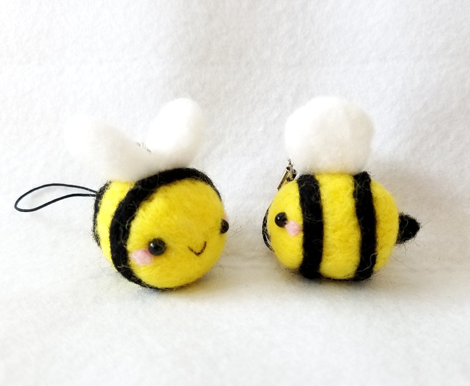 Handmade Needle Felt Bumble Bee Charm Bumble Bee by dazedcrafter