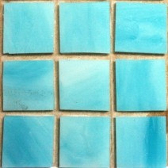 MG590100 Sky Blue 3/4 Stained Glass Mosaic Tiles