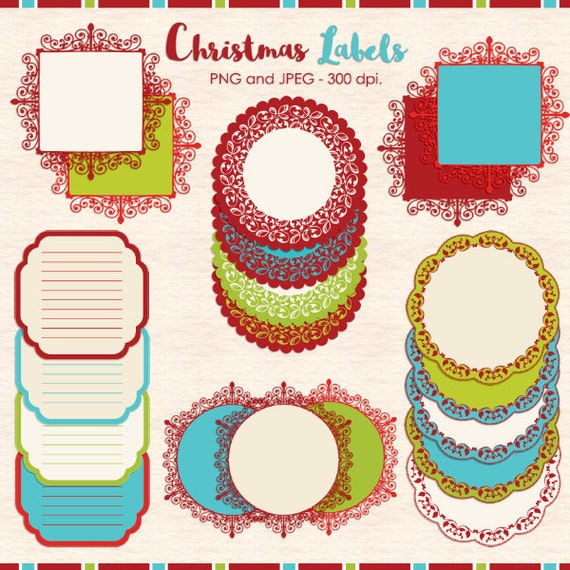 Christmas frames clip art Christmas label clip art Christmas