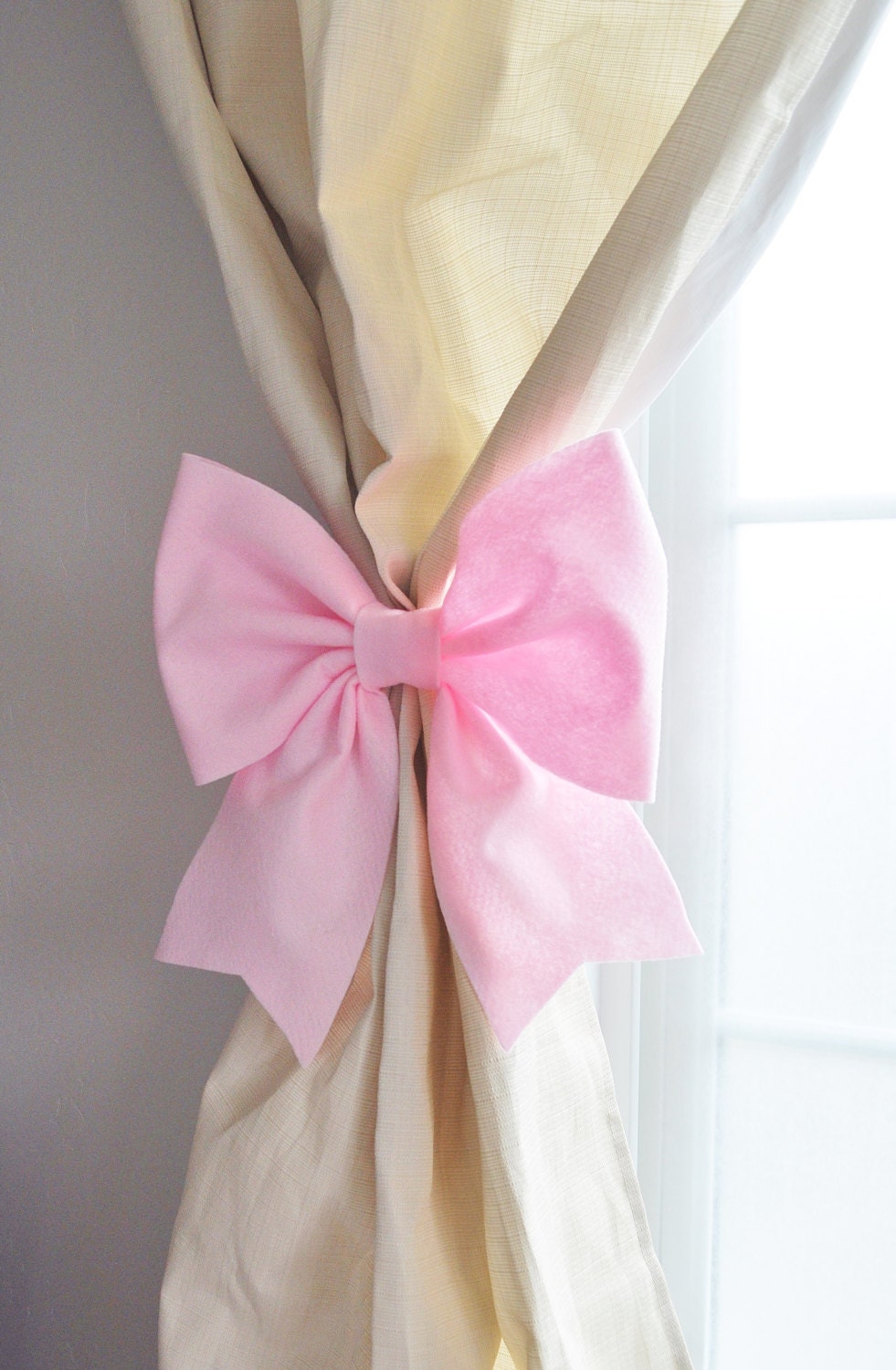 Curtain Tie Backs Curtain Holdbacks Light Pink Bow Nursery