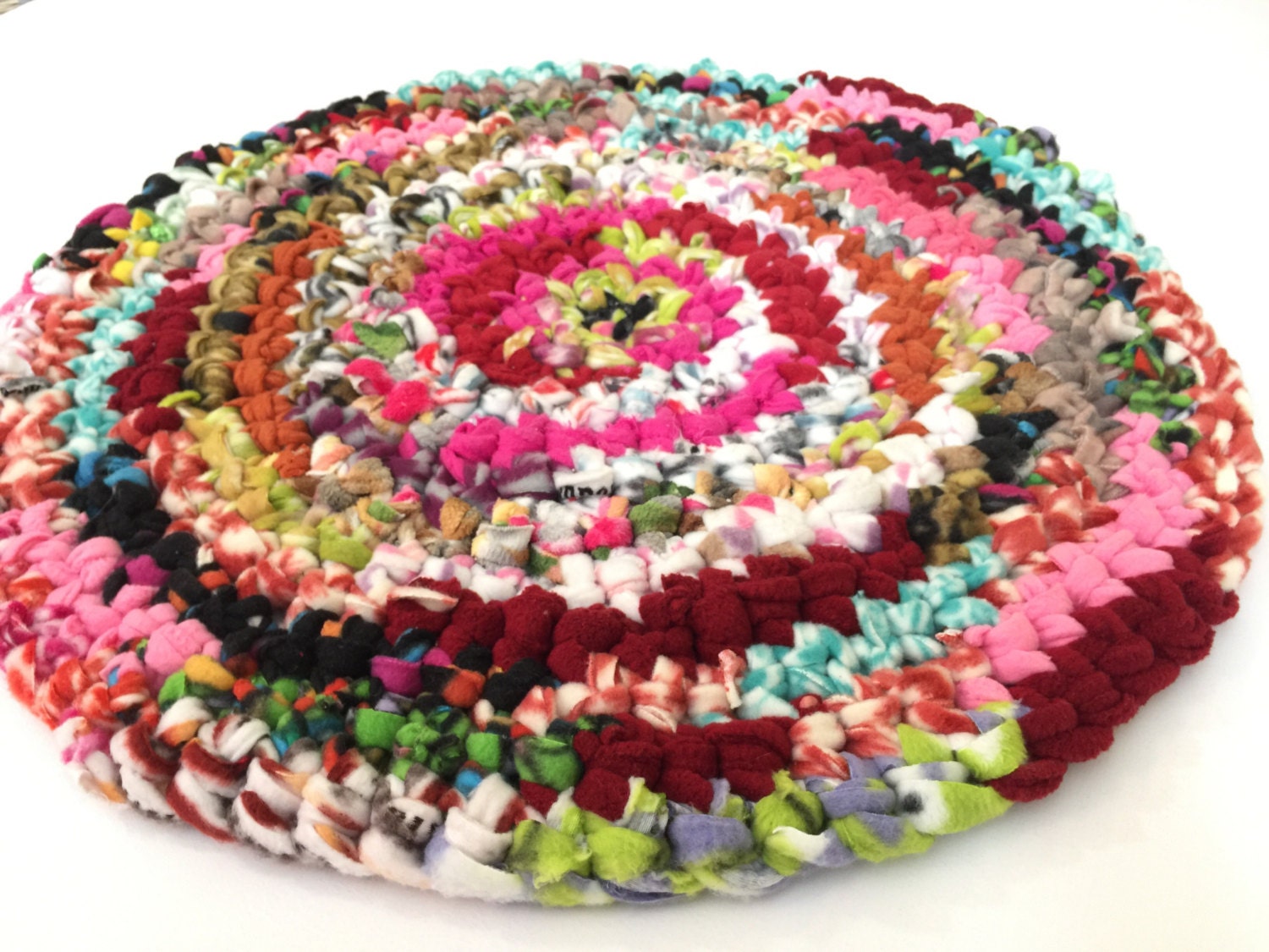 Round Floor RugsChunky Crocheted RugSoft Bedroom RugPlush