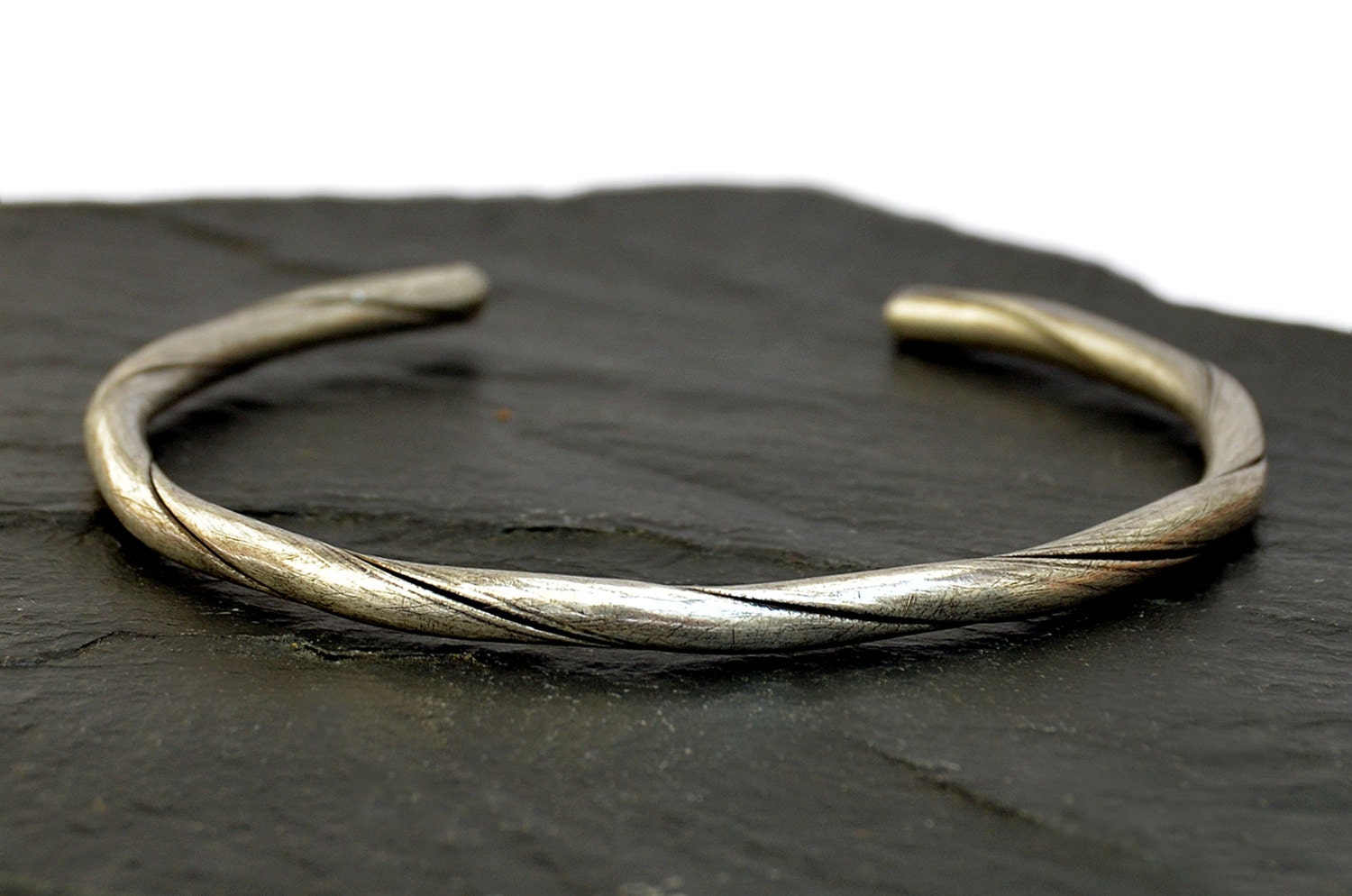 Silver Mens Bracelet Oxidized Bangle Mens Cuff Bracelet