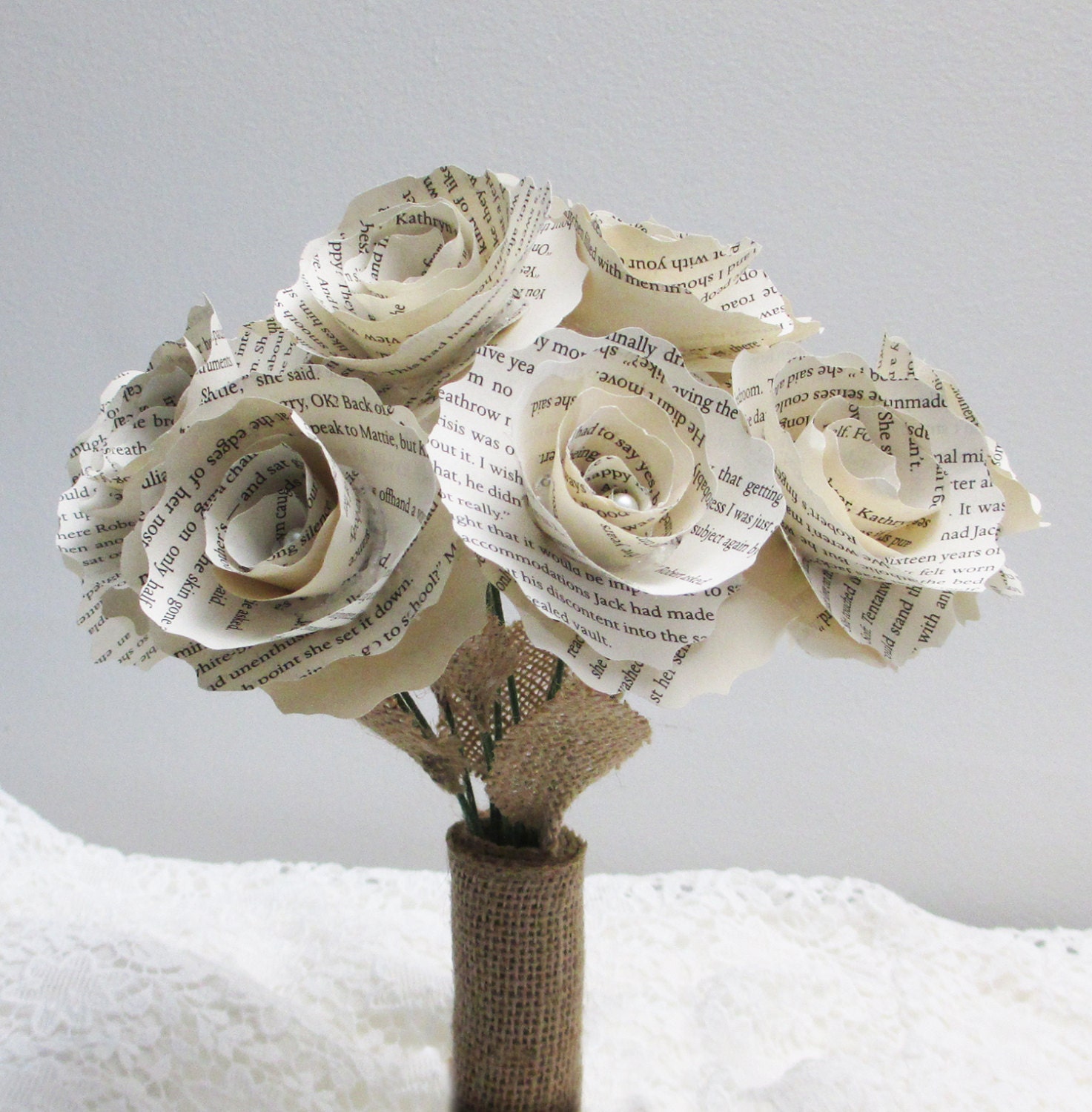 Book Paper Flower Bridal Bouquet Paper Wedding Bouquet by eoroco