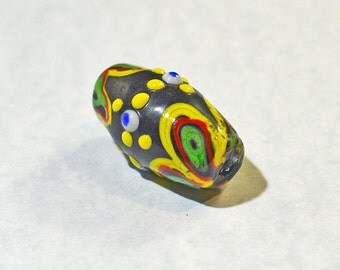 Lampwork glass focal bead, multicolor - #1249