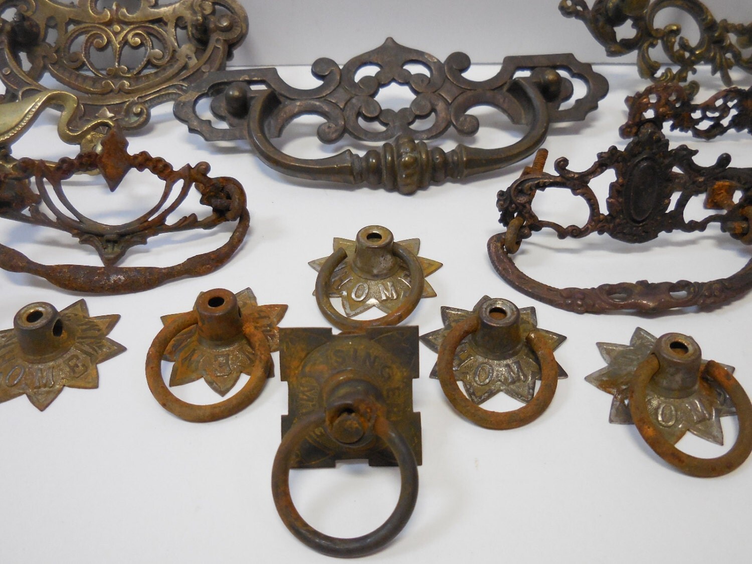 14 antique Drawer Handles Dresser Singer New Home pulls Decorative