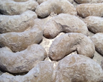 Kourabiedes, Greek Butter Cookies, Wedding Cookie, Edible Gift, Homemade Baked Goods, Crescents