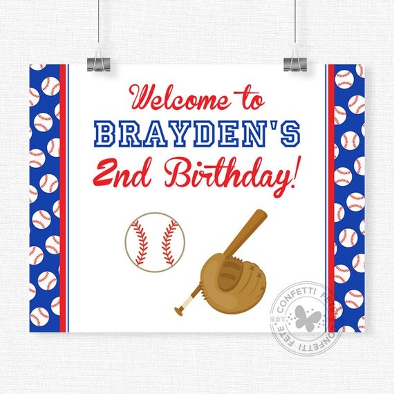 Baseball Sign Sports Birthday Sign Baseball Party