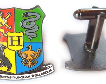 Harry Potter Hogwarts Crest Uniform Slitherin Suit Work Wedding Cufflinks Cuff Links Set