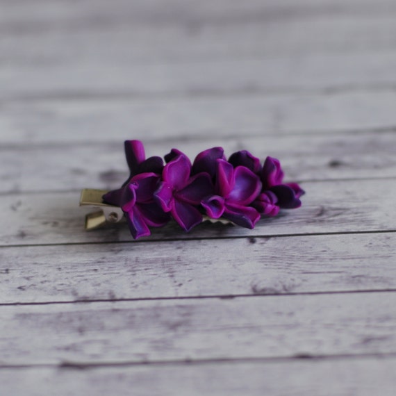Purple lilac hair clip Flower hair clip Wedding by ekkaBoutique