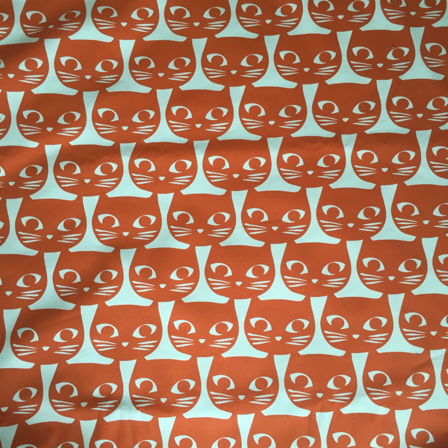 IKEA Cat Fabric Mattram Orange Cats By the Half Yard