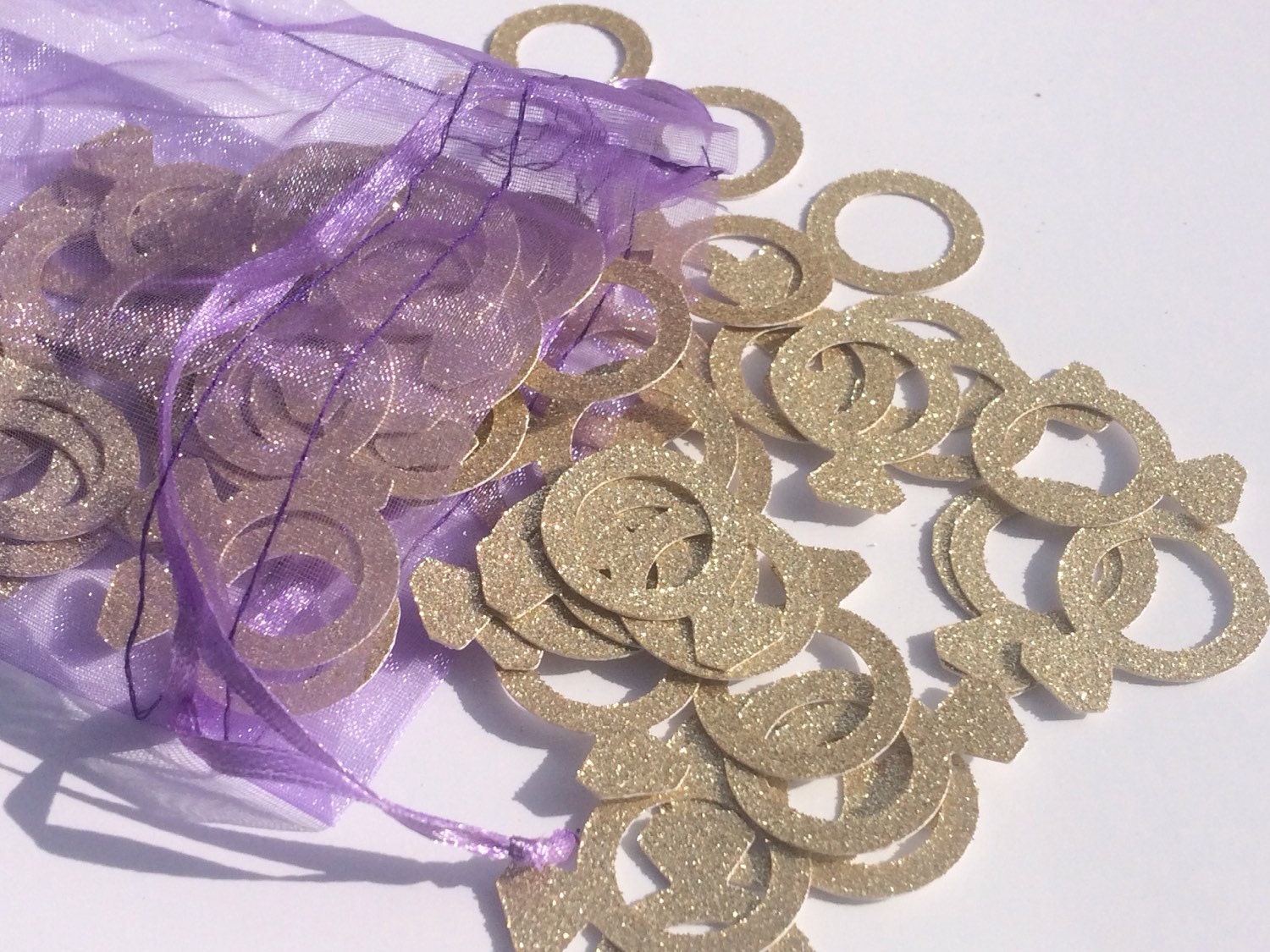 Gold Glitter Engagement Ring Confetti Engagement Party Decor