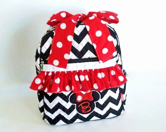 Backpacks, Back to School, Girls Backpack, School Bag, Monogrammed Backpack, Personalized Bag, Book Bag, School Supplies, Minnie Mouse