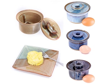 Microwave egg cooker- ceramic egg cooker | pottery microwave egg poacher | scrambled egg microwave / MADE TO ORDER- Allow up to 6 weeks