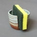 Sponge Holder Handmade Pottery Green Iron Red Brown Striped EACH ONE UNIQUE