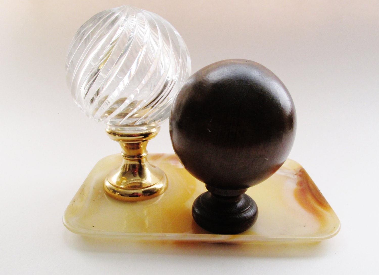 French Cut Crystal Newel Post Finial Vintage French Finial