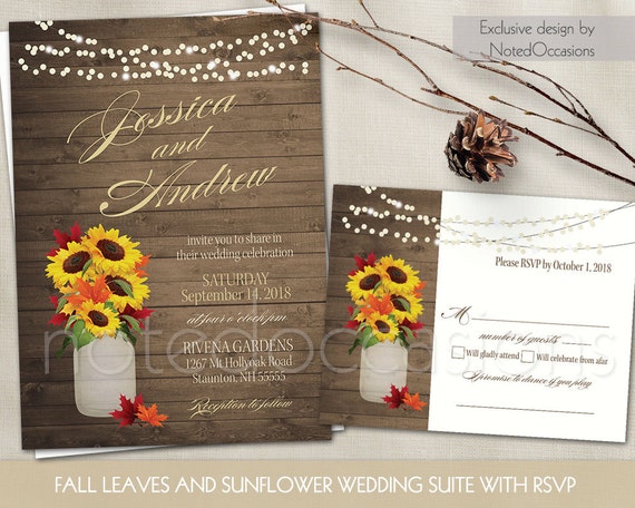 Fall wedding invitation set