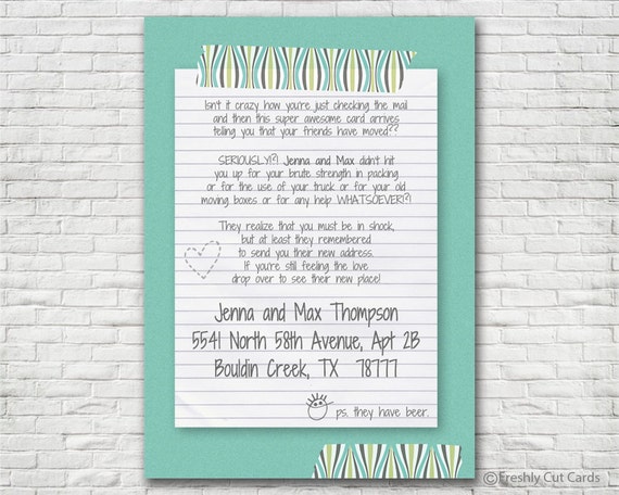 Tell a Story Moving Announcement - Printable or Printed (w/ FREE Envelopes) Il_570xn