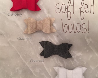 Soft felt hair bows