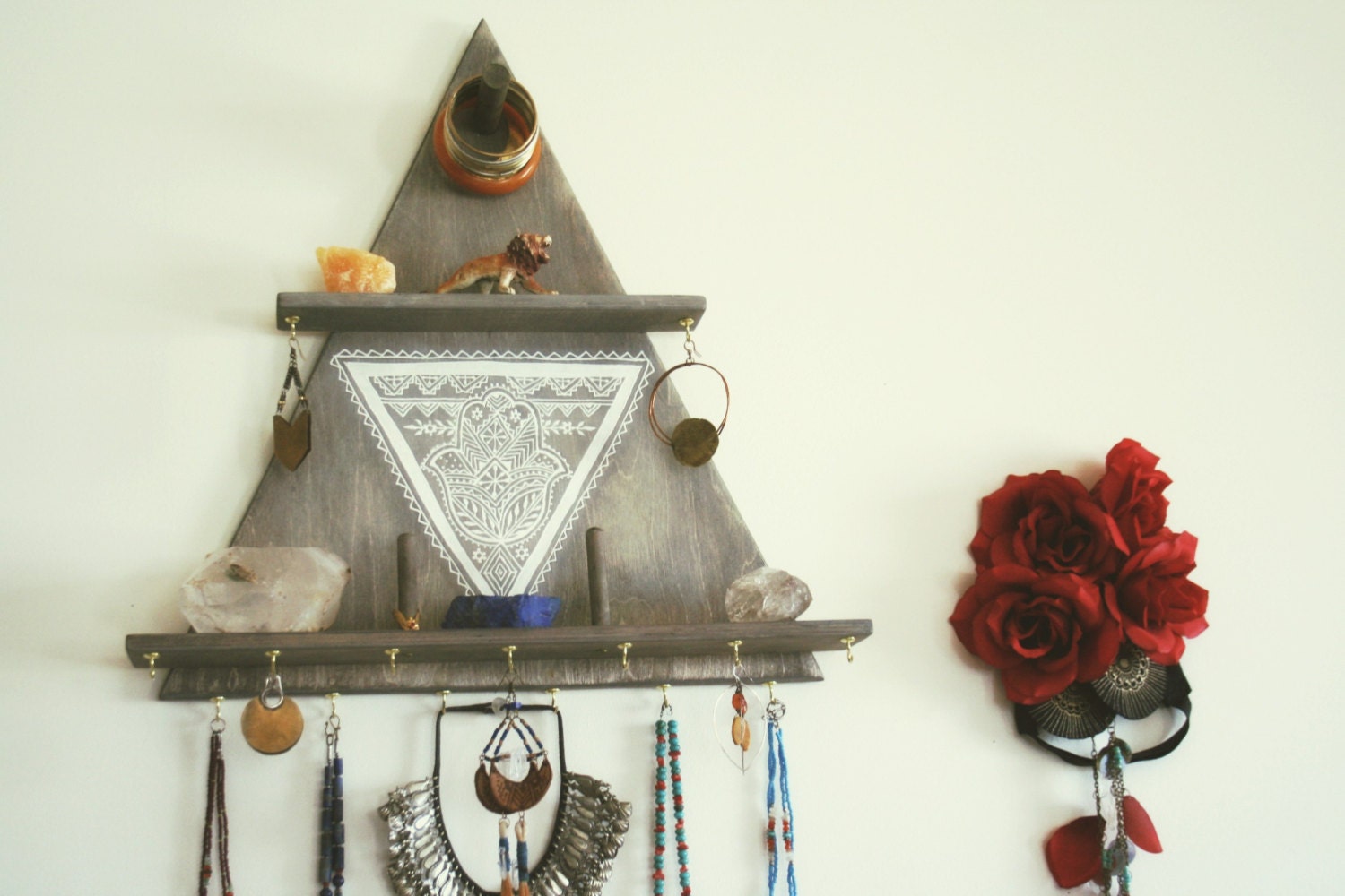 wood jewelry rack jewelry wall display jewelry organizer