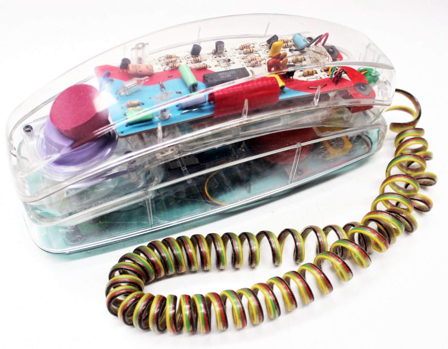 Vintage Unisonic Clear Telephone 1980s Model 6900 Land Line