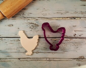 Hen or Chicken Cookie Cutter and Fondant Cutter and Clay Cutter