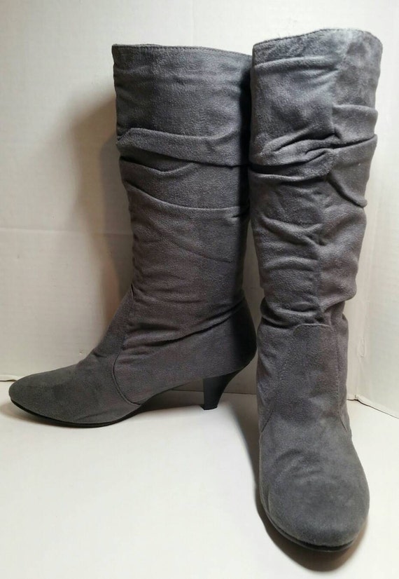 gray slouch boots flat