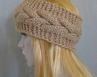 Cabled Headbands Earwarmers Headcovers Womens Girls Headwraps Knit Wide Running Headband Cream Fall Winter Hair Accessories
