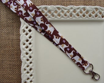 Fabric Lanyard - Good Luck Elephants