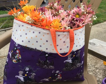 tote bag,Nightmare before christmas fabric basket, Halloween basket