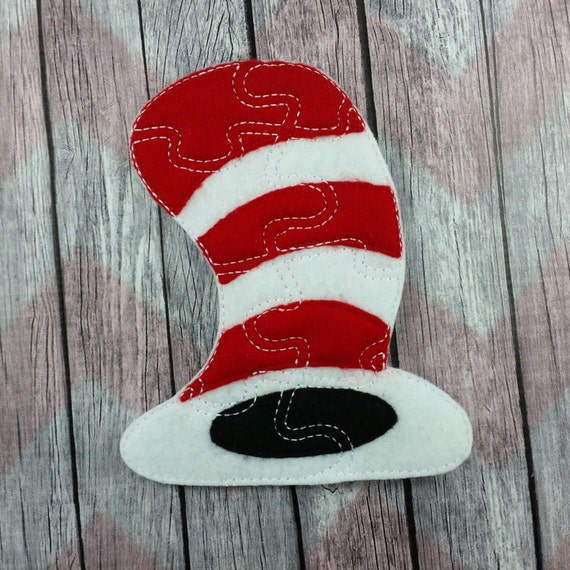 Striped Hat Puzzle With Storage Board, Cat In Hat Inspired, Red And ...